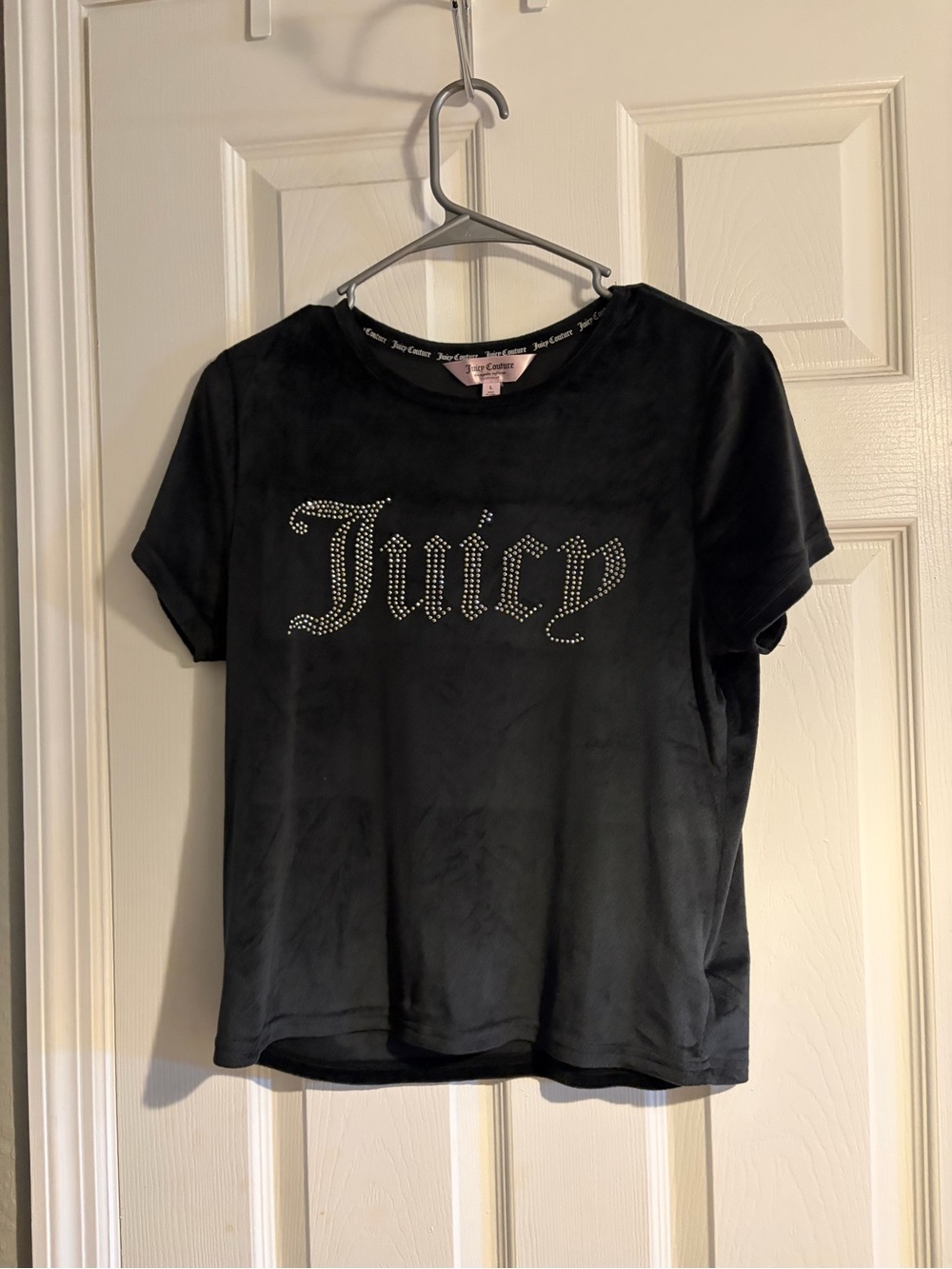 Juicy Couture Black Velvet Studded 'Juicy' Tee